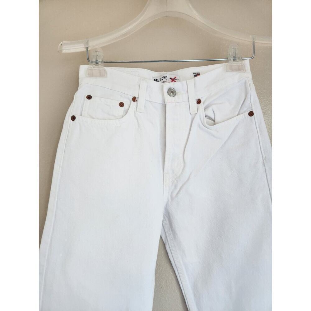 NWD RE/DONE Originals 70s Stove Pipe HR Straight Leg Jeans Size 24 White #BA405 - Picture 3 of 16